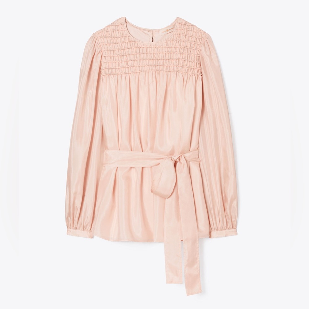 NWT $448 Tory Burch Corded Silk Belted Pink Top Blouse - Picture 4 of 7